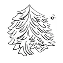 light blue evergreen tree with wanderlust underneath it  tattoo design idea