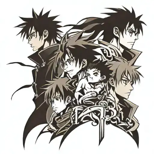 Symbolism of Father and 2 sons  tattoo design idea