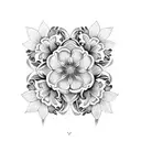 filigree cross with flowers tattoo design idea