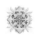 filigree cross with flowers tattoo design idea