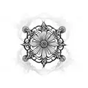 filigree cross with flowers tattoo design idea