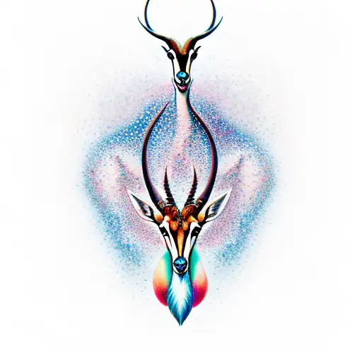 gazelle tattoo design idea