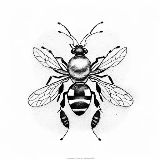 trophallaxis between bee and ant tattoo design idea