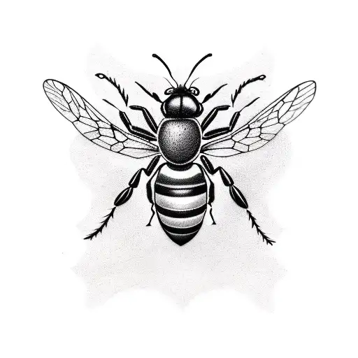 trophallaxis between bee and ant tattoo design idea