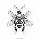 trophallaxis between bee and ant tattoo design idea