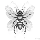 trophallaxis between bee and ant tattoo design idea