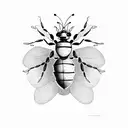 trophallaxis between bee and ant tattoo design idea