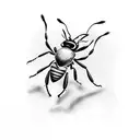 trophallaxis between bee and ant tattoo design idea