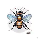 trophallaxis between bee and ant tattoo design idea
