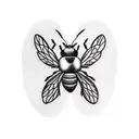 trophallaxis between bee and ant tattoo design idea
