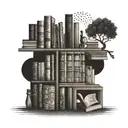 A bookshelf filled with books, each one representing a different chapter of the client's life tattoo design idea