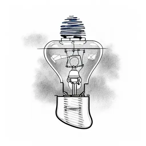 Colors coming out of a broken lightbulb tattoo design idea