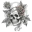 skulles and rose tattoo tattoo design idea