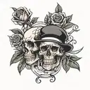 skulles and rose tattoo tattoo design idea