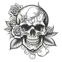 skulles and rose tattoo tattoo design idea