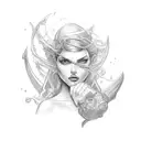 Crystal with Storm, rose and symbolism of peter tattoo design idea