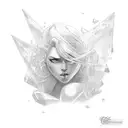 Crystal with Storm, rose and symbolism of peter tattoo design idea