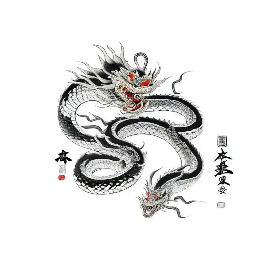chinese dragon snake tattoo design idea