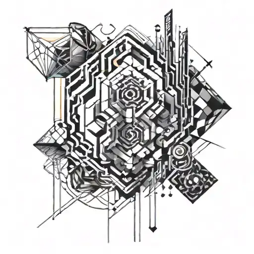 An abstract geometric design inspired by the rhythm of a rave tattoo design idea