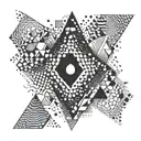 An abstract geometric design inspired by the rhythm of a rave tattoo design idea