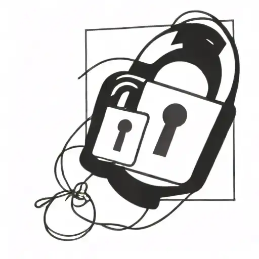 two padlocks linked together symbolizing happiness and sadness tattoo design idea