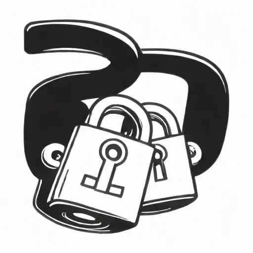 two padlocks linked together symbolizing happiness and sadness tattoo design idea