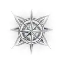 a chrome star with its center igniting  tattoo design idea