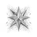 a chrome star with its center igniting  tattoo design idea