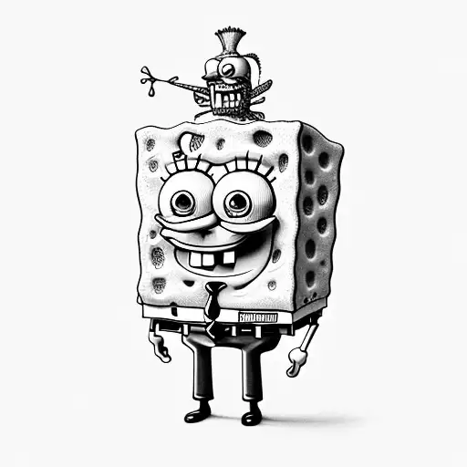 spongebob tattoo design idea