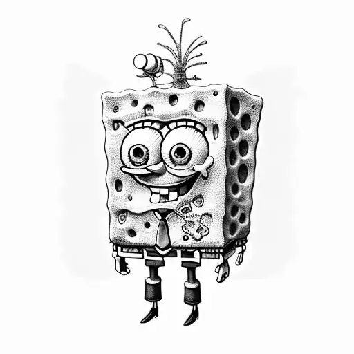 spongebob tattoo design idea