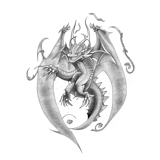 anime dragons  tattoo design idea