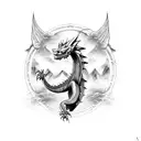 anime dragons  tattoo design idea