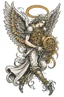 angel dust travelling through time tattoo design idea