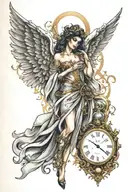 angel dust travelling through time tattoo design idea