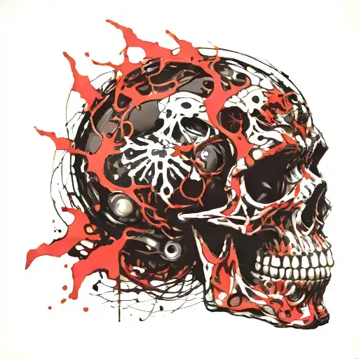 Satan's Skull 666 tattoo design idea