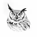 great horned owl mountain tree sleeve tattoo design idea