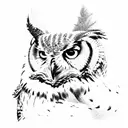great horned owl mountain tree sleeve tattoo design idea