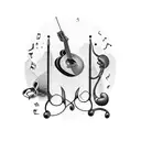 music cross animals tattoo design idea