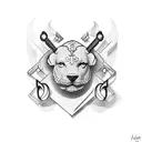 music cross animals tattoo design idea