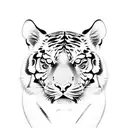 Tiger flower  tattoo design idea