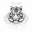 Tiger flower  tattoo design idea
