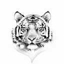 Tiger flower  tattoo design idea