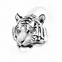 Tiger flower  tattoo design idea