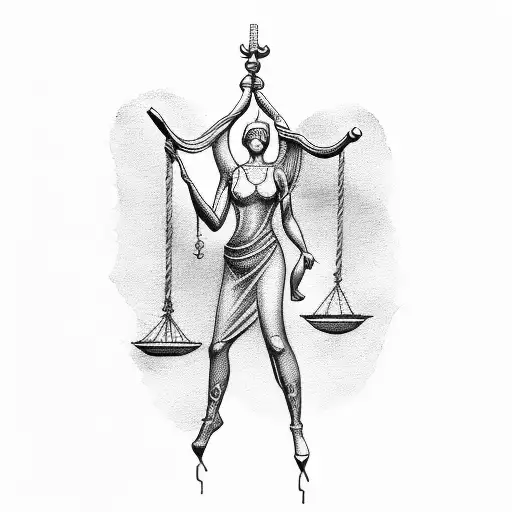 lady justice  tattoo design idea