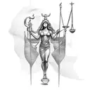 lady justice  tattoo design idea