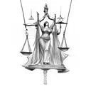 lady justice  tattoo design idea