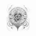 balance brain vs heart  tattoo design idea