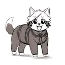 Panther mixed with Corgi dog tattoo design idea