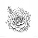 d and M initial with flowers to highlight peace tattoo design idea