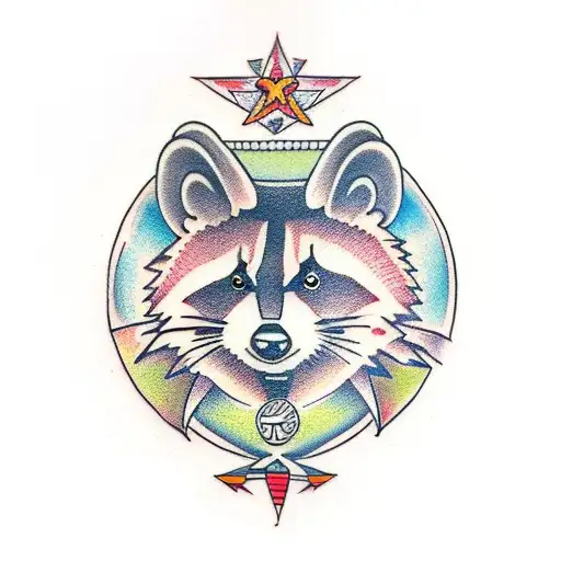 racoon tattoo design idea